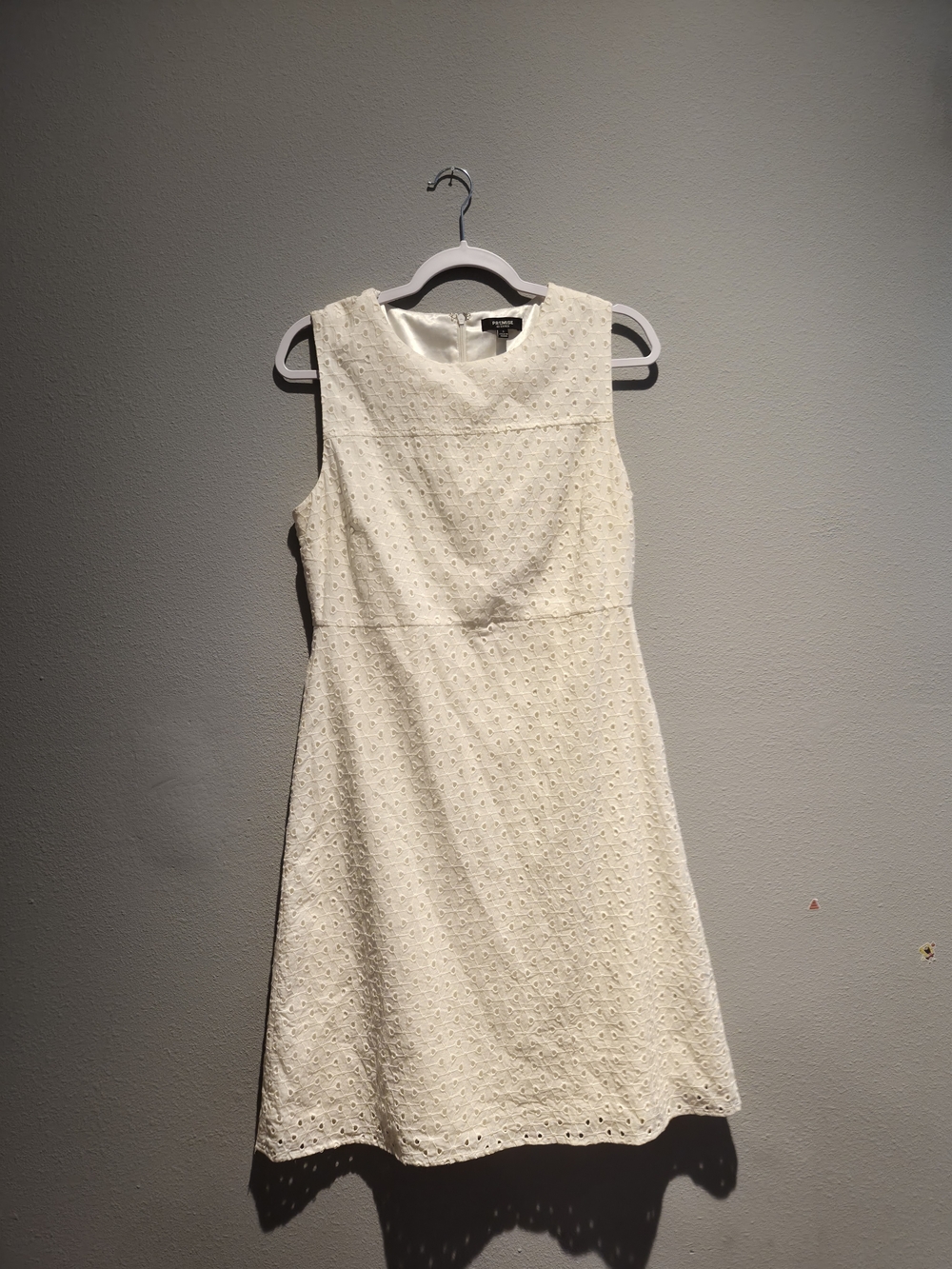 Premise Cream Eyelet Sleeveless A-Line Mini Dress